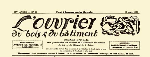 journal "l'Ouvrier du bois et du Bâtiment"