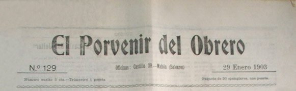 journal "el  Porvenir del Obrero" de 1903