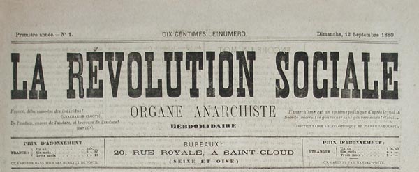 journal "La Révolution sociale" n1
