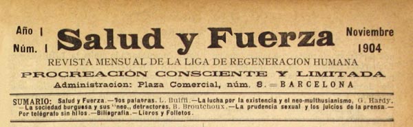 journal Salud y Fuerza n1 de 1904