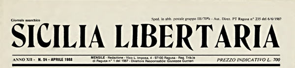 journal Sicilia libertaria n°54 de 1988