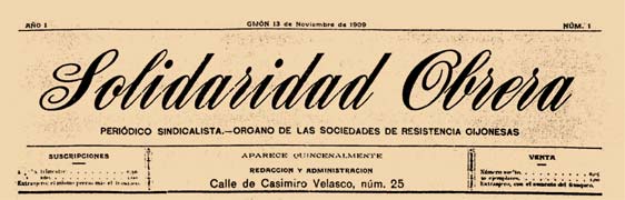 journal "Solidaridad Obrera" de Gijón