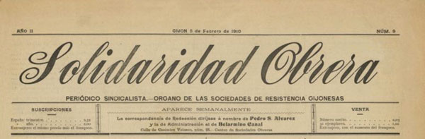 journal Solidaridad Obrera n9 de 1910