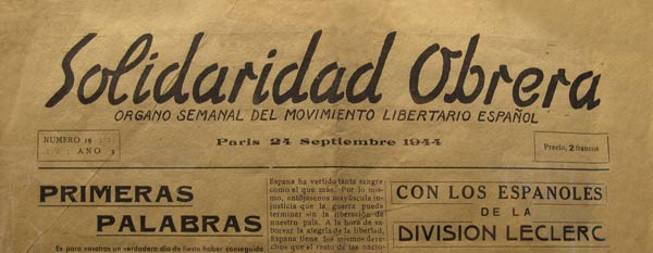 Journal "Solidaridad Obrera" Paris 1944