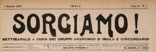 journal Sorgiamo n°1 de 1921
