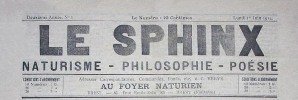 Journal "Le Sphinx" de juin 1914