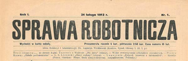 journal "Sprawa Rototincza" n1 - 24 février 1912