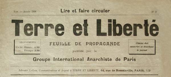 journal "Terre et Liberté" n2 de 1908