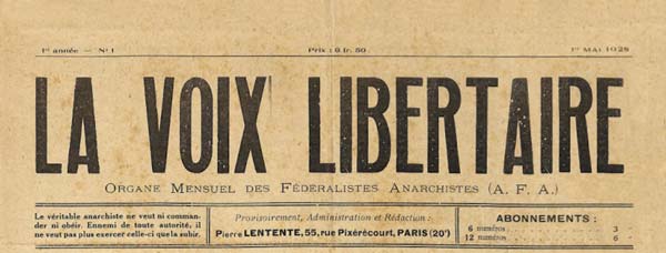 journal "La Voix Libertaire" n1